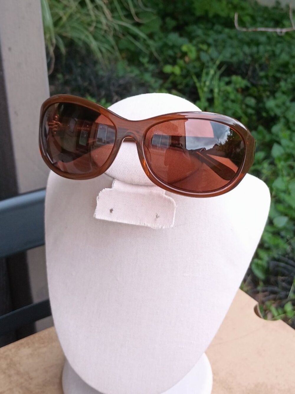 Oversized Wrap Oval Sunglasses by Hobie (Topanga), OS, brown/copper,